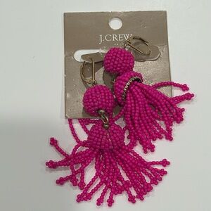 JCrew factory beaded tassel earrings NWT